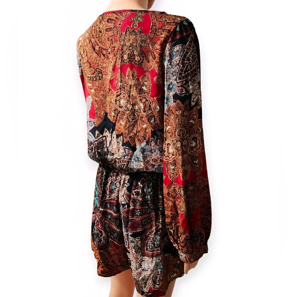 Sage Red Paisley Jumpsuit. - Picture 7 of 7